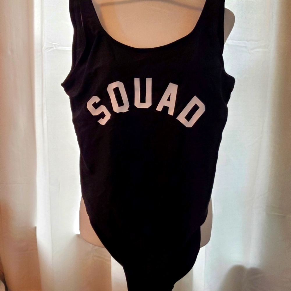 Black Squad One Piece Swimsuit Medium